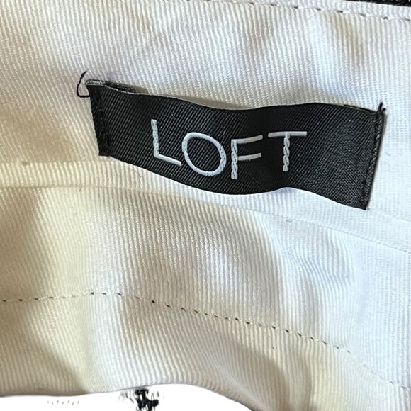 Ann Taylor Loft Marisa Trousers 8T Gray Black Weave Wide Leg Pockets Career Pant - Picture 11 of 15